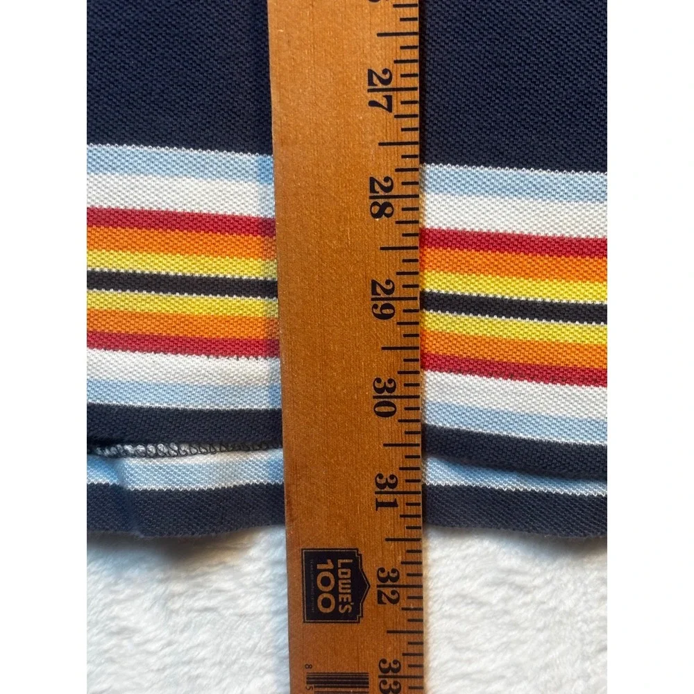 Vintage 90s Ralph Lauren Mens XL Faded Rainbow Striped‎ Collared Polo Shirt